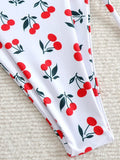 XS - L Cherry Print Halter Strappy Bikini Female Swimsuit Women Swimwear Two-pieces Bikini Set Tie Side Bather Bathing Suit Swim