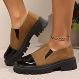 All Match Retro Leopard Loafers Shoes Women Spring Autumn Faux Suede Platform Mid Heel Pumps Woman Round Toe Casual Shoes Mejur