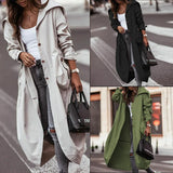 Phantasy Long Trench Coat Women Loose Button Fashion Casual Suit Elegant Female Pockets Streetwear Commuter Lady Coat Autumn