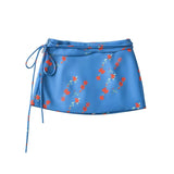 Vacation Vietnam Low-waist Cross-strap Mini Skirt For Women Summer Fresh Print Slim-fit Bodycon Ultra-short Skirt Elegant H1YO