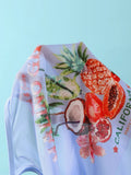 Vintage 3D Flower Thong Bikini Set 2026 Women Summer Fruit Print Cover Up 3 Piece Swimwear Push Up Bra Bathing Suit Swimsuit