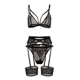 women intimates sexo sheer lace bra+ garter belt+G-string thong sexy lingerie erotic hot bra briefs set