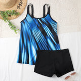 2026 Printed Tankini High Waist Strappy Swimsuit Women Two Pieces Swimwear Female Bathers Swimming Bathing Swimming Swim Suit