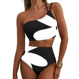 Women Sexy High Waist Split Swimsuit Lace Up Floral Bikini Set Summer Two-piece Beachwear Bathing Suit Thong Biquinis