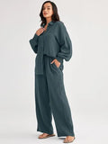 2026 Spring and Summer Casual Suit New Fashion Suit Loose Casual Top Wide Leg Pants Two-piece Set for Women