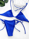 Sexy 12 Color Halter Mini Micro Thong Bikini Female Swimsuit Women Swimwear Two-pieces Bikini set Bather Bathing Suit Swim Lady