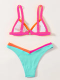 ZTVitality Contrast Binding Triangle Women's Swimsuit High Cut Sexy Bikini 2022 New Arrival Biquini Padded Bra Push Up Swimwear