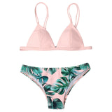 Leaves Print Bikinis Set For Women Swimwear 2024 Padded Push-Up Beachwear Bather Bathing Set Beachwear Summer Bikini Set Femme