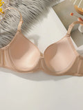 solid color daily 2-piece women's underwear set 3/4 cup paired with sexy thongs simple and comfortable Lingerie B2087
