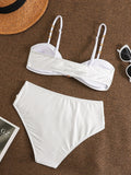 Sexy Metal Buckle High Waist Bikini Set Women Black Green Pleate Push Up Bra Swimwear Beach Bathing Suit Two Piece Swimsuit 2026