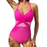 S - XXL Sexy Mesh See Through Women Swimwear One Piece Swimsuit Women's Swimwear Ruched Push Up Bathing Suit Swim Beach Wear