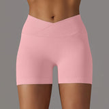 Summer V-waist peach hip lifting tight fitting three part pants, high waist yoga shorts, running speed drying seamless yoga pant
