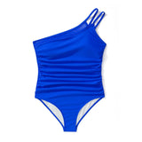 S - XXL Sexy One Shoulder High Cut Leg One Piece Swimsuit Women Swimwear Female Striped Monokini Bather Bathing Suit Swim K7096