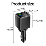 Elough 7 In 1 Car Charger Retractable USB C To ios Cable For iPhone Samsung Car Phone Charger USB Cigarette Lighter QC Adapter