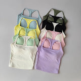 Women's Cross-Back Yoga Sports Vest One-Piece Cup Versatile Training Fitness Bra Colorful Fitness Clothing for Active Women