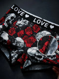 1XL-4XL Women Seamless Panties High-waisted Boyshorts Gothic Skull Soft Breathable Stretch Underwear for Women