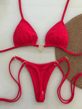 Triangle Thong Bikini 2026 Women Halter Swimsuit Solid Sexy Brazilian Swimwear Female Bathers Bathing Swimming Swim Suit Beach