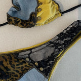 2025 Flower Bikini Set Brazilian Biquini Low Waist Swimwear Push Up SwimSuit Women Solid Swimwear Sexy Beach Wear Female