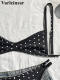 S - XL Polka Dot V Neck Bikini Women Swimwear Female Swimsuit Two-pieces Bikini set High Leg Cut Bather Bathing Suit Swim V8147