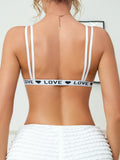 Everyday LOVE alphabet print Wireless Women's bra Fashionable Double shoulder straps Comfortable & unlined push up bra