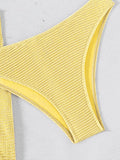 With Skirt Wrinkled Bandeau Bikini Female Swimsuit Women Swimwear Three-pieces Bikini Set Metal Ring Bathing Suit Swim Beachwear