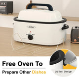XMSJ Electric Roaster Oven With Viewing Lid Cool Touch Exterior