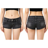 Fashion Women's Mini Denim Shorts with Pockets Skinny Low Rise Jean Shorts for Daily Club Y2K Sexy Hot Short Pants Summer