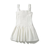 Bowknot White Summer Women's Dress Elegant Tank Beach Long Sundress Vestidos Sleeveless Holiday Chic Black Slim Maxi Dress 2025