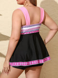 2026 Large Plus Size Swimsuit Women 2 Pieces Strappy Tankini Swimwear Female Bathers Bathing Swimming Swim Suit Beachwear 5XL