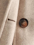 Foridol O Neck Single Breasted Apricot Women Winter Autumn New Coat Office Lady Short Thick Jacket Vintage Outerwear Loose