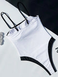 Splicing Vintage Retro High Leg Cut Female Swimwear One Piece Swimsuit Women Monokini Full Back Bathing Suit Swim Beach Bodysuit
