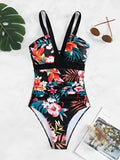 2026 Strappy Swimsuit One Piece Printed Floral Swimwear Women Bathers Bathing Swimming Swim Suit Padded Beachwear Summer XXL