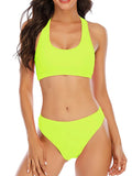 2026 Sporty Bikinis Solid Padded Swimsuit Women Vintage Swimwear Female Bathers Bathing Swimming Swim Suit Beachwear