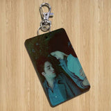 classic Twilight Saga Edward Rectangle ID Card Case Keychain Access Card Bag Key Tag Ring Leather Card Holder Key Ring Access