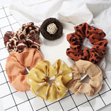 5Pcs/Lot Girl Pink Red Hair Band Accessories Fashion Large Hair Ties Solid Color Elastic Scrunchies For Women Ponytail Hairstyle