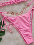 Wrap Around Halter Rhinestones Diamond Bikini Women Swimsuit Female Swimwear Two-pieces Bikini Set Bathing Suit Swim Beach Wear