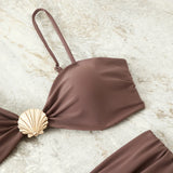 High Waist Bikini Women's Swimsuit Two-piece Bathing Suits Bandeau Woman Swimwear Trend Bikinis Sets Brazilian Beach Wear