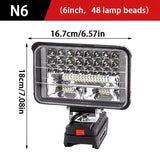 HOMEFISH For Makita 18V Li-ion Battery LED Work Light 3/4 Inch Flashlight Portable Emergency Flood Lamp Camping Lamp