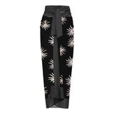 Retro One Piece Swimsuit with Skirt Shoulder Strappy Floral Print Women's Slimming Bathing Suit Beach Wear