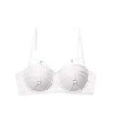 Sexy Pure Desire Bralette Set for Small Chest Push Up Wireless Bra Women Summer New Hot Style Sheer Shoulder Strap Lingerie Set
