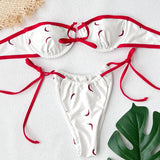 Bandeau 3Pcs Biquini Sexy Bikini Women Swimsuit Push Up Swimwear Female Strappy Bathing Suits Green Bodysuit Beachwear Swim Suit