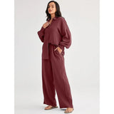 2026 Spring and Summer Casual Suit New Fashion Suit Loose Casual Top Wide Leg Pants Two-piece Set for Women