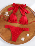 Miyouj Triangle Bikini New Two Piece Suit Solid Color Beachwear 2026 Bikini Women's Swimsuits Sexy Bathsuit Micro Thong Swimwear