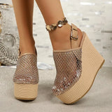 Platforms Sandals Women  Wedges High Heel  Sandals Summer Pointed Toe Fashion Shoes