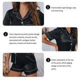 Women Two-piece Pj Sets Sleepwear Loungewear Button-Down Pajama Women 2 Piece Pijama Homewear Shorts Set