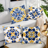 Four-Piece Tile Pattern Pillow Cover Set