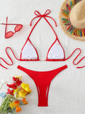 Triangle Halter Thong Bikinis 2026 Women Sexy Swimsuit Solid String Swimwear Female Bathers Bathing Swimming Swim Suit Beachwear
