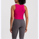 Women's Tight-Fitting Yoga Sports Vest Fixed Chest Pad Sports Bra Breathable Gym Workout Running Top