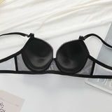Two Piece Women Underwear Set With Floral Print Design 3/4 Cup Hood Gathered And Matching Triangle Underwear Sexy Lingerie A2169
