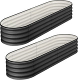 HiMISSH Oval Galvanized Raised Garden Beds For Outdoor Use